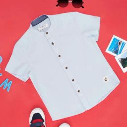 Pantaloons Junior Paradise Blue Cotton Regular Fit Shirt-image-101