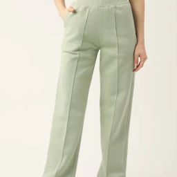 FEMEA Green Fleece Solid Trackpants-image-127