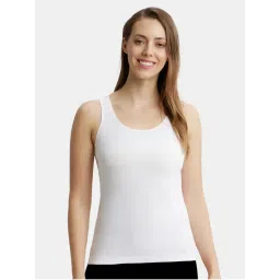 Jockey 1535 Women Super Combed Cotton Rib Fabric Inner Tank Top - White-picture-24