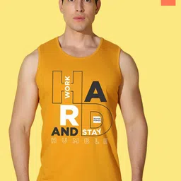 WOOSTRO Pack Of 2 Printed Combed Cotton Gym Vests -VWS26(ENJOY ORANGE)(HARD MUSTARD)-image-90