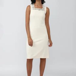 Van Heusen Beige Embellished A Line Dress-image-41