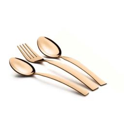 FnS Allie Rose Gold Stainless Steel Cutlery - Set of 18-0