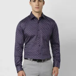 Van Heusen Purple Cotton Regular Fit Printed Shirt-picture-43