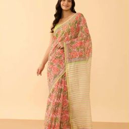 Taneira Light Pink Floral Print Saree-picture-16