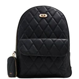Aldo Black Synthetic Striped Medium Backpack-37