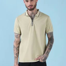 Showoff Green Cotton Regular Fit Polo T-Shirt-image-97