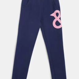 Tales & Stories Kids Navy & Pink Printed Joggers-image-48