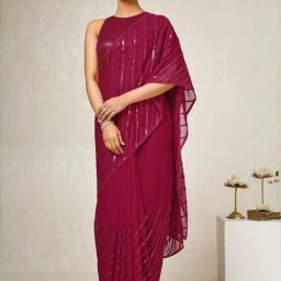 Soch Fuchsia Embellished Saree-image-9