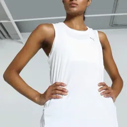 Puma White Self Pattern Sports Tank Top-image-84