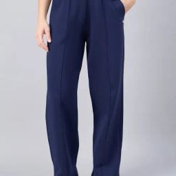 FEMEA Navy Fleece Solid Trackpants-image-91