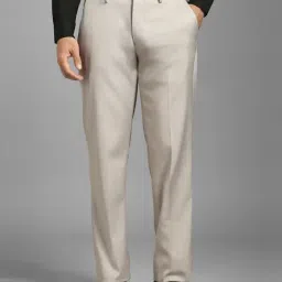 Louis Philippe Grey Regular Fit Trousers-image-12