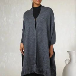 Soch Charcoal Grey Plain Shawl-picture-41