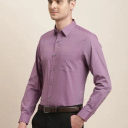 Turtle Light Mauve Cotton Slim Fit Shirt-image-9