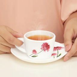 Larah by Borosil Multicolor Ceramic Opalware Cup and Saucer Set of 12 140ml image 3