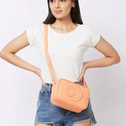 Caprese Coral Solid Medium Sling Handbag-56