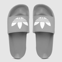 ADIDAS Originals Men Grey & White Brand Logo Print Adilette Lite Sustainable Sliders-picture-58