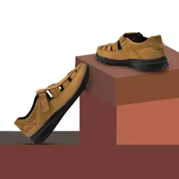 Woodland Men's Camel Fisherman Sandals-image-122