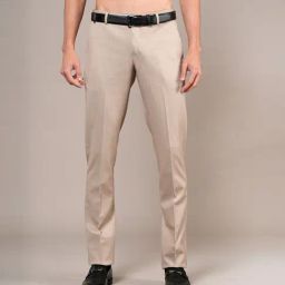 Cantabil Fawn Regular Fit Self Pattern Trousers-image-32
