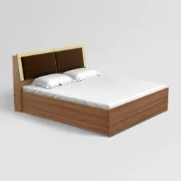 Godrej Interio Stash Morf Light Brown Engineered Wood Queen Bed with Box Storage-image-83