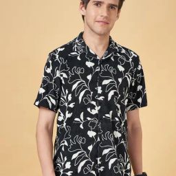 People by Pantaloons Black Cotton Regular Fit Printed Shirt-picture-8