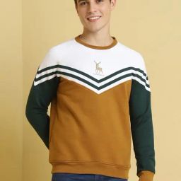 Allen Solly Brown Cotton Regular Fit Logo Printed Sweatshirt-image-102