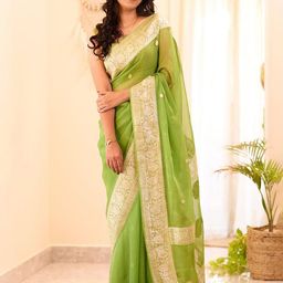 Mitera Women Ethnic Motifs Printed Zari Traditional Banarasi Saree-picture-7