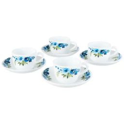 Larah by Borosil Multicolor Ceramic Opalware Cup and Saucer Set of 12 140ml-image-83