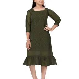 Aarika Kids Olive Printed Dress-image-39