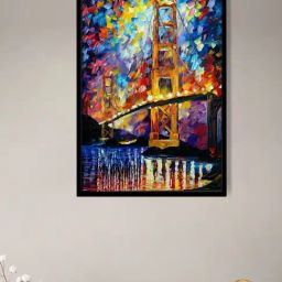 Art Street Golden Gate Bridge Europe City Night Printed Multicolor Engineered Wood Wall Art-image-2