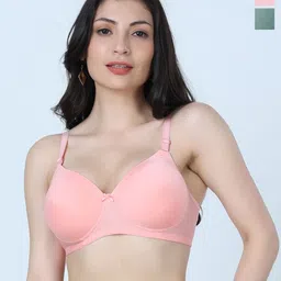 SHYAM SONS FLAIR Plainmould Pack Of 2 Full Coverage Lightly Padded Seamless T-shirt Bra-picture-17