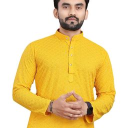 trustous Men Embroidered Regular Sequinned Kurta with Pyjamas image 2