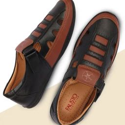 Fausto Men's Black Fisherman Sandals-13