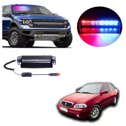 Cartronics 8 LED Red Blue Police Flasher Light for Maruti Esteem-image-82