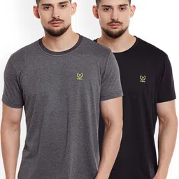 VIMAL JONNEY Men Pack of 2 Solid Round Neck T-shirt-image-75