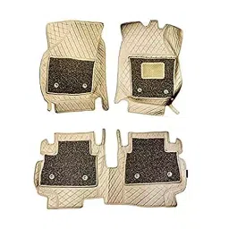 Auto Pearl 7D Car Floor Mats Luxury Leatherite Beige Compatible For Mahindra Bolero Neo 2021, 7DMats_BEIGE_BoleroNeo2021-image-4