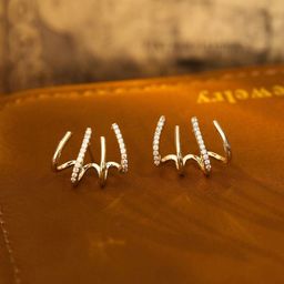 COOLWOOL Circular Ear Cuff Earrings-image-2