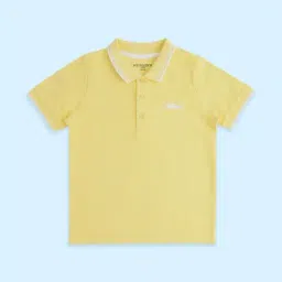 Pantaloons Junior Boys Yellow Cotton Regular Fit Polo T-Shirt-image-32