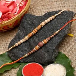 eCraftIndia Multicolor Rakhis with Roli Chawal Pack - Set of 2-40