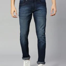 Thomas Scott Dark Blue Slim Fit Lightly Washed Jeans-image-87