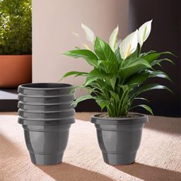 Kuber Industries 6-Pcs Black  Durable Planters-32