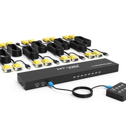 MT-VIKI 8X1 Rackmount KVM Switch VGA With 8 2-in-1 Cables & Wire-Desktop Selector image 1