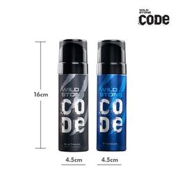 Wild Stone Code Platinum & Titanium No Gas Body Perfume Spray Combo for Men,Pack of 2 (120ml each) image 4