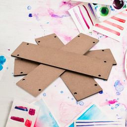 IVEI DIY Wood Sheet Craft - MDF Cutouts Hangings Rectangular - Plain MDF Blanks Cutouts - Set of 4 with 2 Holes for Painting Wooden Sheet Craft, Decoupage, Resin Art Work & Decoration image 2