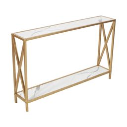 Priti p- Engineered Wood 2 Tier Console Table | End Table Side Table Console Table for Living Room Hall Bedroom Office | Multipurpose Table for Home Decor image 1
