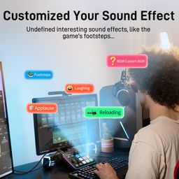 MAONO Gaming Audio Podcast Mixer, Streaming RGB PC Mixer with XLR Microphone Interface, Bluetooth, Volume Fader, Mute Button, 48V Phantom Power, for Podcast/Recording/Vocal/Game Voice-G1 NEO, Black image 3