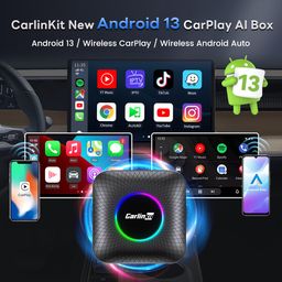 CarlinKit Ai Box 3.0 CarPlay Adapter for car Wired CarPlay,Bulit-in GPS,Android 13.0,Ultra-Thin,8-Core,Dual Bluetooth,for YouTube,Wireless CarPlay&Android Auto,SIM&TF Card image 2