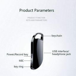 Raptauronicz Spy Key Chain Voice Recorder with 32GB Inbuilt Memory Digital Voice Recorder with Playback Small Key Chain Device MP3 Player image 2