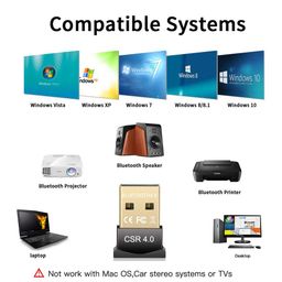 RuhZa Bluetooth Dongle, Wireless USB 4.0 CSR Bluetooth Dongle Adapter, Bluetooth Transmitter Receiver for Laptop PC Computer, Windows 10/8/7/XP, Bluetooth Headset, Keyboard, Mouse image 4
