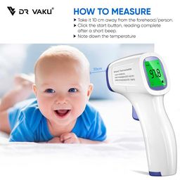 dr vaku DR VAKU® Swadesi Non-Contact Infrared Digital Temperature Gun, Resolution Infrared Thermometer, Multi-Purpose, Wide Range, Non-Contact [With Free Battery] - White image 2