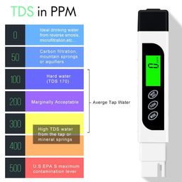 TDS Meter Digital Water Tester, Lxuemlu Professional 3-in-1 TDS, Temperature and EC Meter with Carrying Case, 0-9999ppm, Ideal ppm Meter for Drinking Water, Aquariums and More (LX-TDS1) image 4